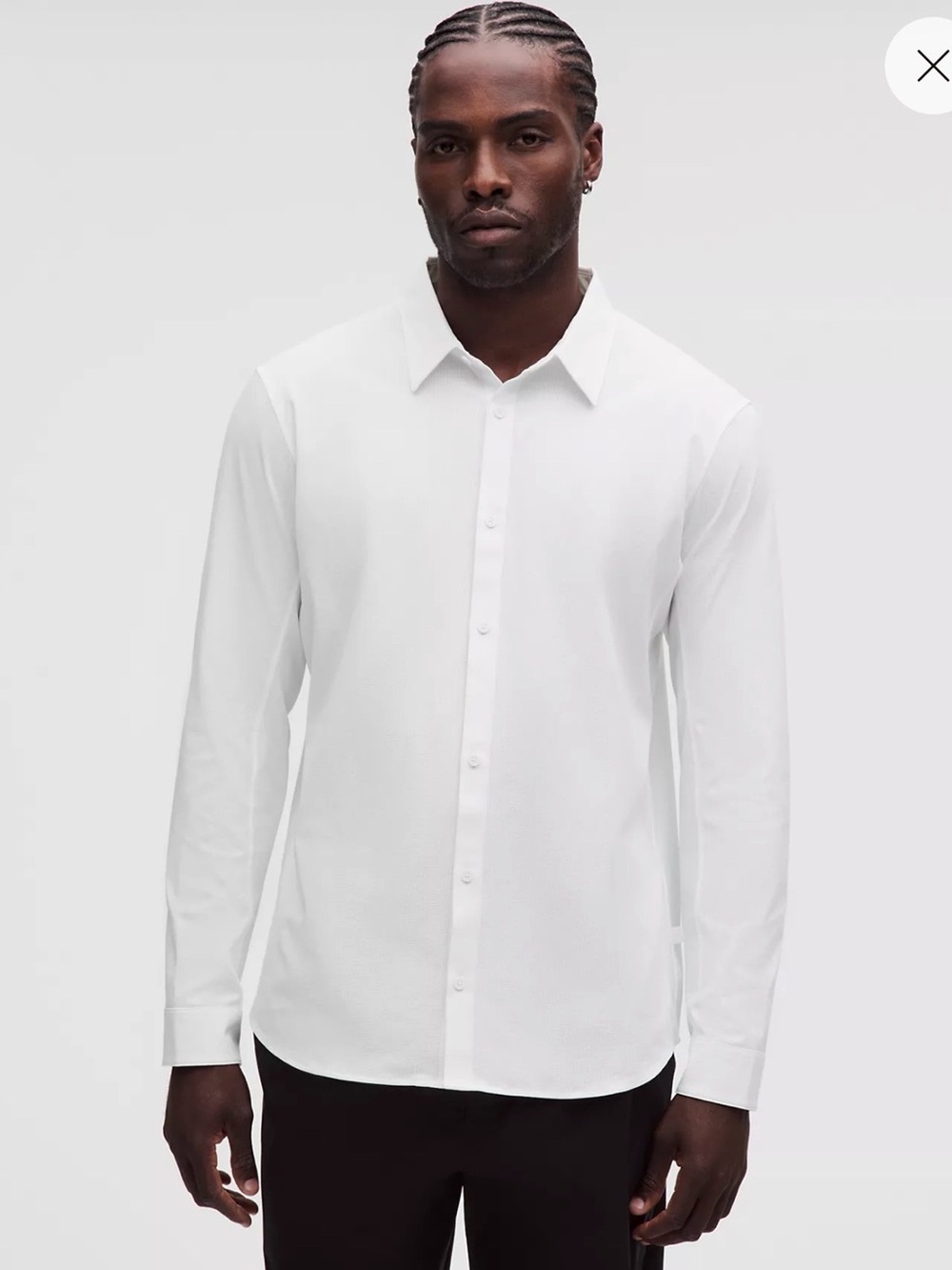 lululemon athletica Men's White Airing Long-Sleeve Button-Down Dress Shirt Sz.XL